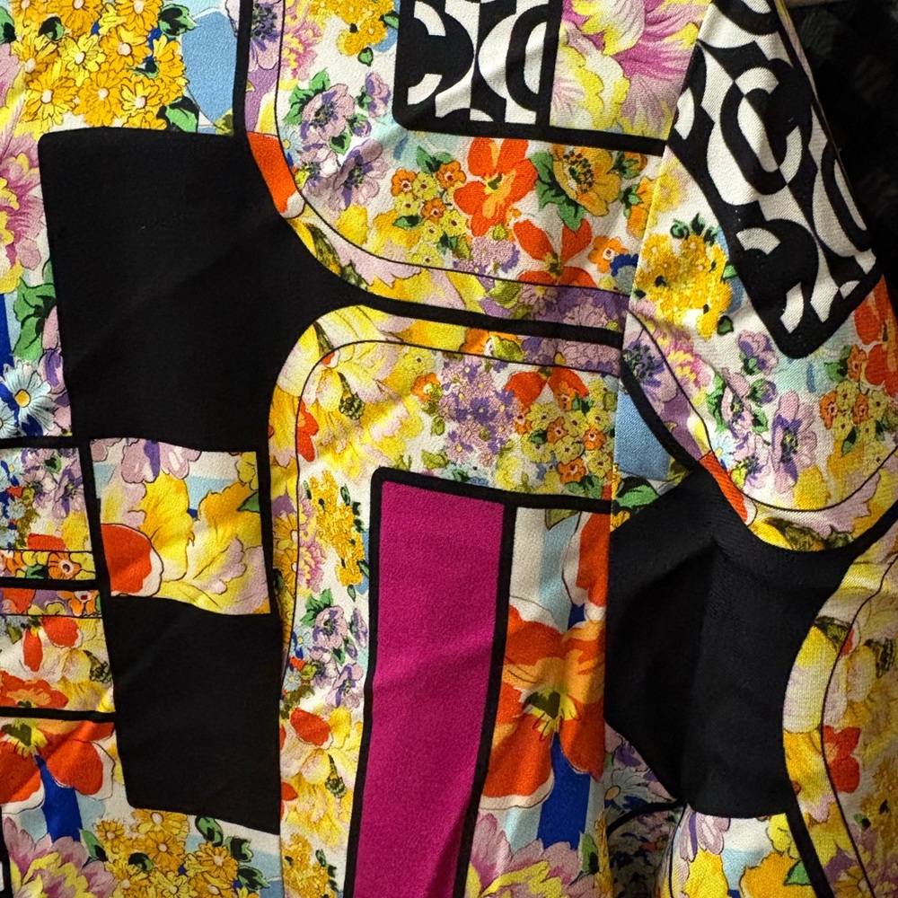 Camilla Black Patchwork Mini dress Button Front M… - image 10